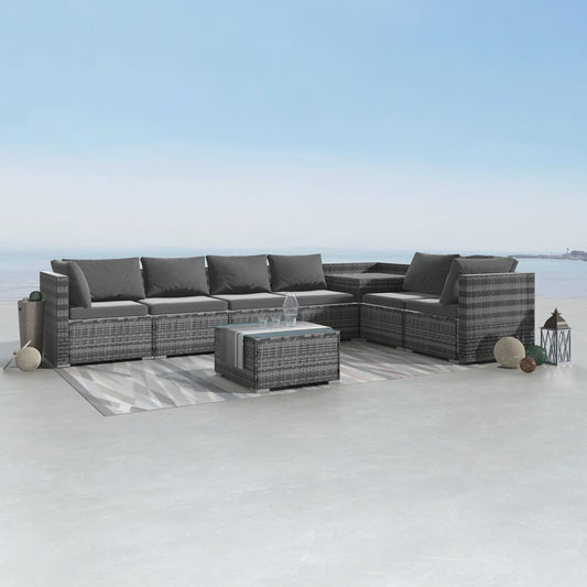 8PCS Outdoor Furniture Modular Lounge Sofa Lizard â€“ Grey