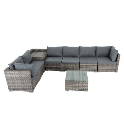 8PCS Outdoor Furniture Modular Lounge Sofa Lizard â€“ Grey