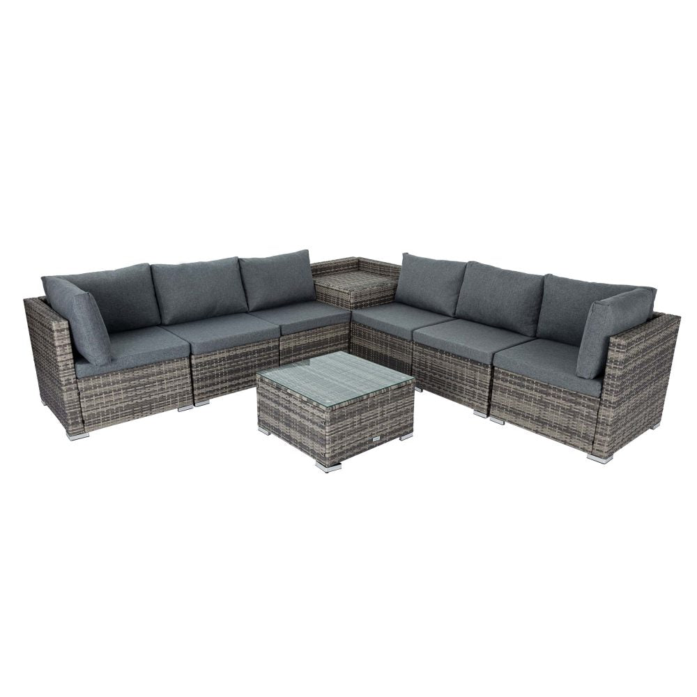 8PCS Outdoor Furniture Modular Lounge Sofa Lizard â€“ Grey