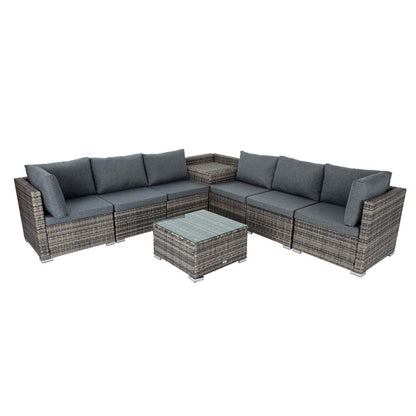 8PCS Outdoor Furniture Modular Lounge Sofa Lizard â€“ Grey