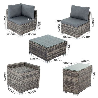 Modular Outdoor Lounge Set â€“ 9pcs Sofa, Armchairs and Coffee Table