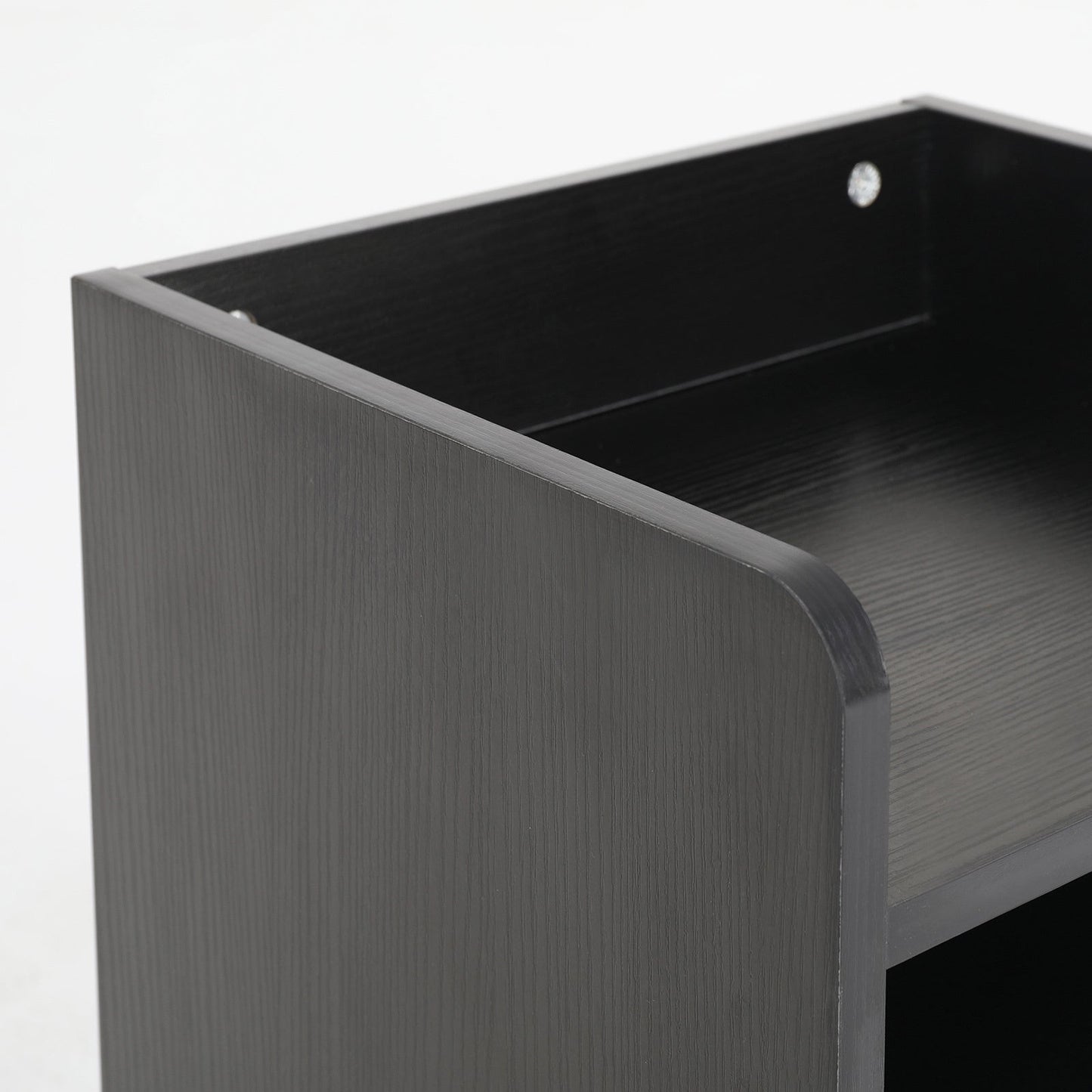 2X Bedside Table Side Storage Cabinet Nightstand Bedroom 1 Drawer 2 Shelf LARK BLACK