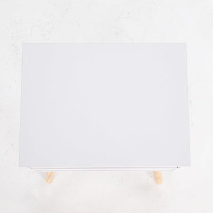 2X Bedside Table 2 Drawer Wood Leg Storage Cabinet Nightstand SUZY WHITE