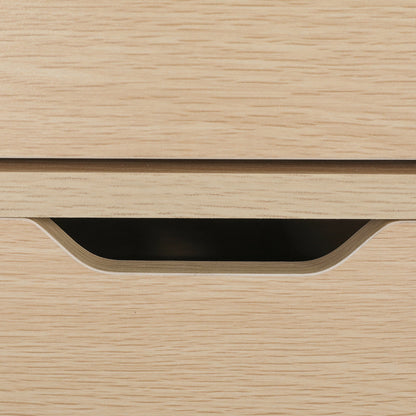 Bedside Table 3 Drawer Wood Leg Storage Cabinet Nightstand LACY OAK