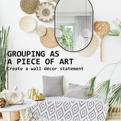 Wall Mirror Oval Aluminum Frame Bathroom 50x75cm BLACK