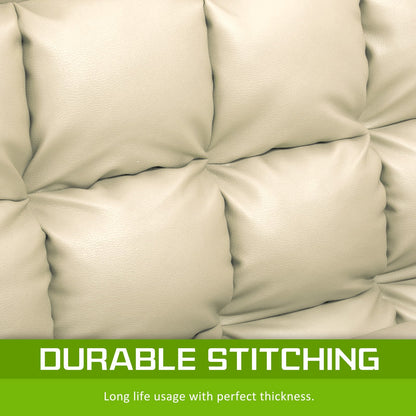 Lounge Couch Sofa Bed Double Seat Leather GEMINI BEIGE