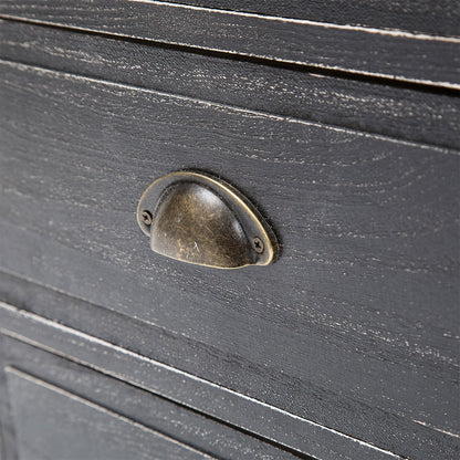 2X Bedside Table 3 Drawer Vintage Side Table Storage Cabinet Bedroom CLARA BLACK