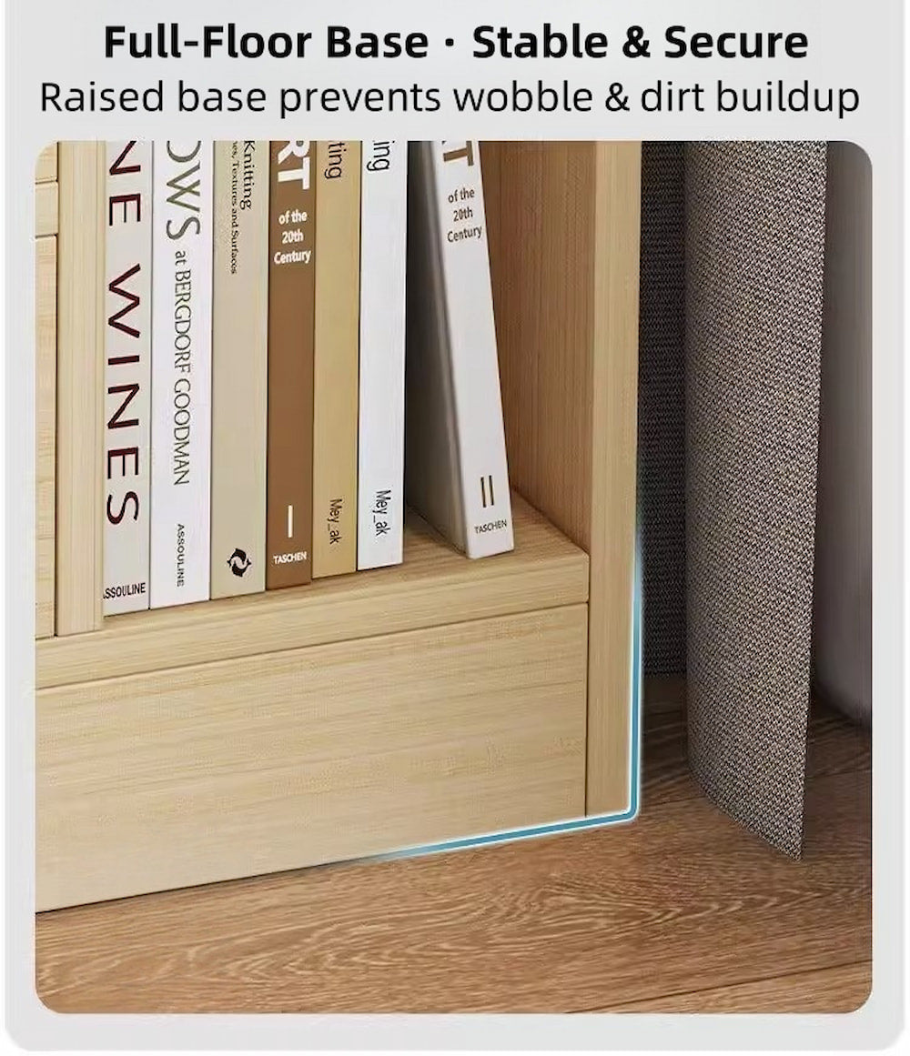 Minimalist Wooden Nightstand Multi-Functional Top Storage Natural Design