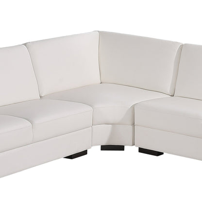 Lounge Set Luxurious 6 Seater Bonded Leather Corner Sofa Living Room Couch in White with Chaise