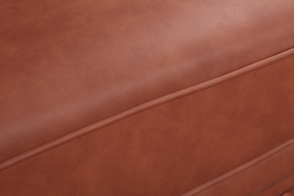 3 Seater Brown Sofa Lounge Button Tufted in Faux Leather