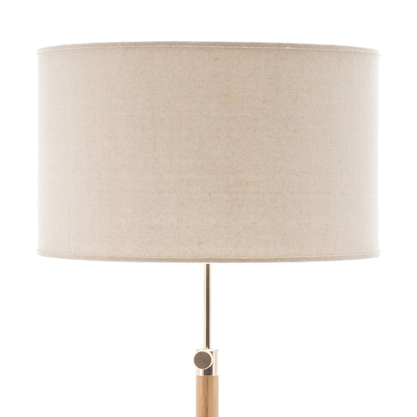 165cm Large Extendable Bamboo Tripod Floor Lamp Linen Shade Shelving