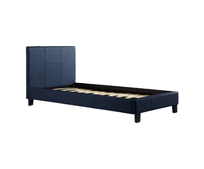 Single PU Leather Bed Frame Blue
