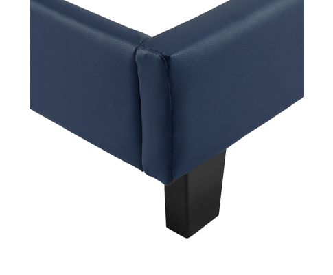 Single PU Leather Bed Frame Blue