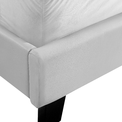King PU Leather Bed Frame White