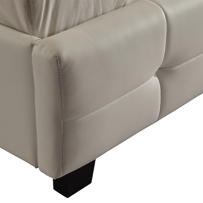 Double PU Leather Deluxe Bed Frame White