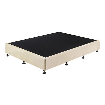 Palermo Queen Ensemble Bed Base Platinum Natural Sand Linen Fabric