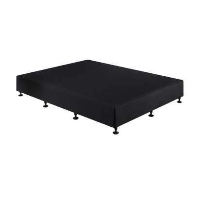 Palermo Queen Ensemble Bed Base Midnight Black Linen Fabric