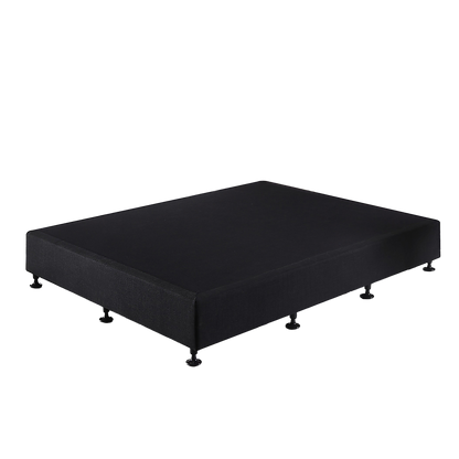 Palermo King Single Ensemble Bed Base Midnight Black Linen Fabric