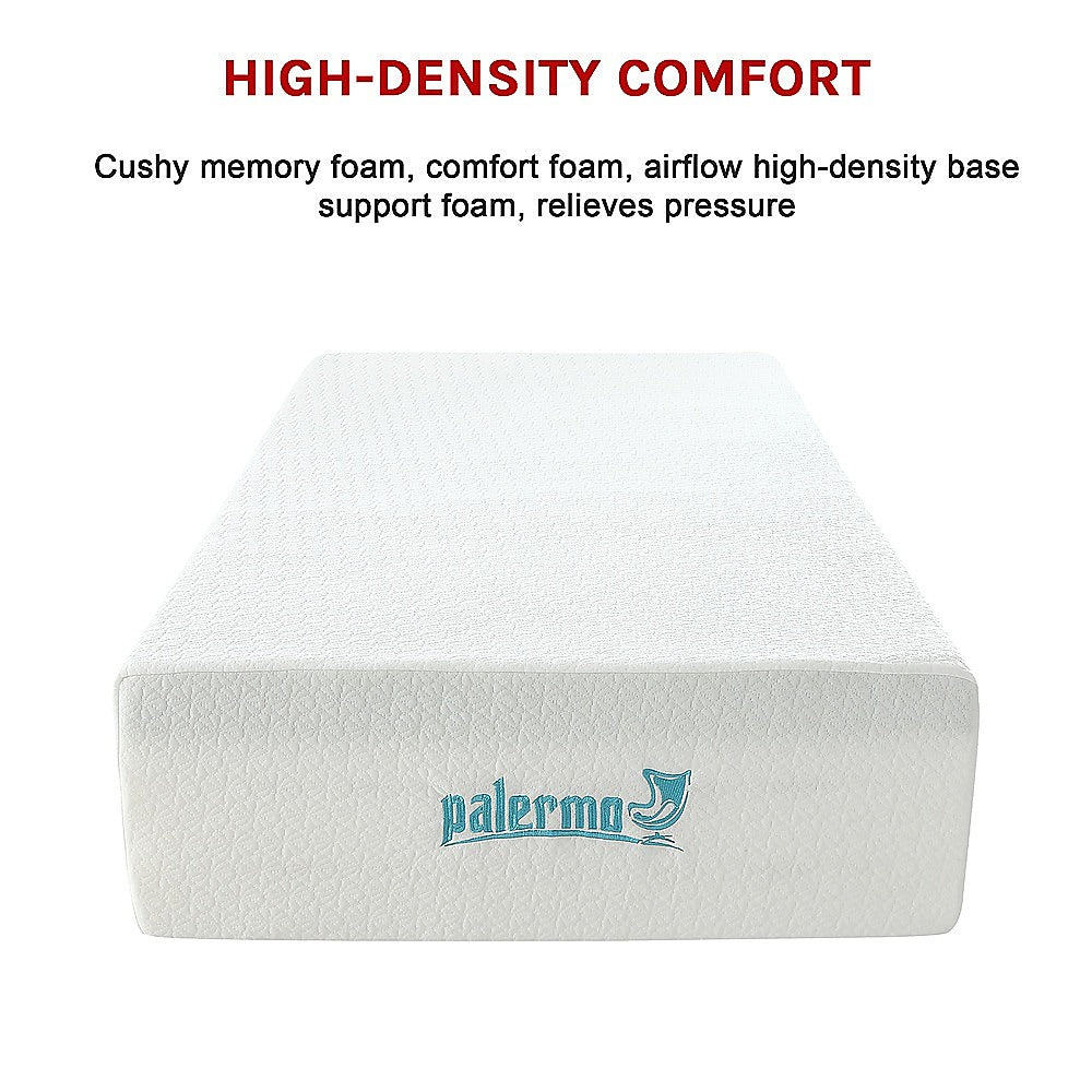 Palermo Single Mattress 30cm Memory Foam Green Tea Infused CertiPUR Approved