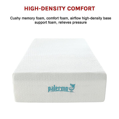 Palermo Single Mattress 30cm Memory Foam Green Tea Infused CertiPUR Approved