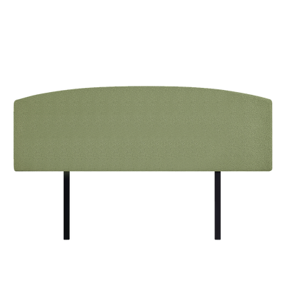 Linen Fabric King Bed Curved Headboard Bedhead - Olive Green