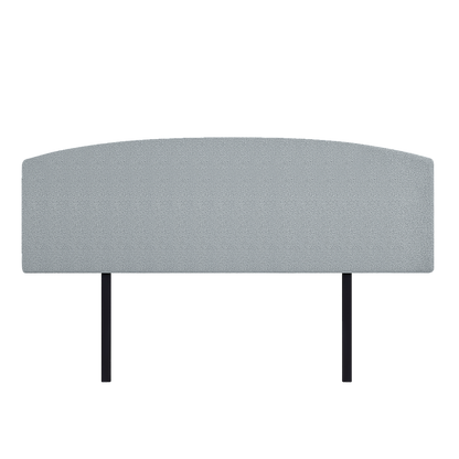Linen Fabric King Bed Curved Headboard Bedhead - Stone Grey