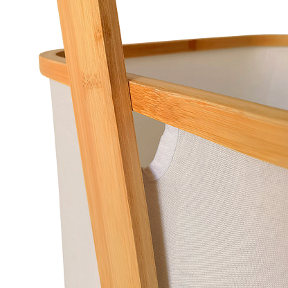 Wall Leaning Ladder Shelf with Laundry Basket Clothes Hamper Bath Towel Rack