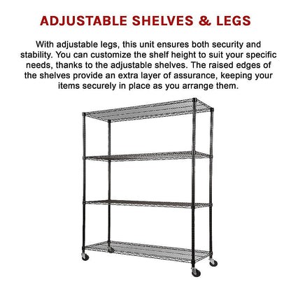 Modular Wire Storage Shelf 1500 x 600 x 1800mm Steel Shelving