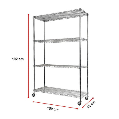 Modular Wire Storage Shelf 1500 x 450 x 1800mm Steel Shelving