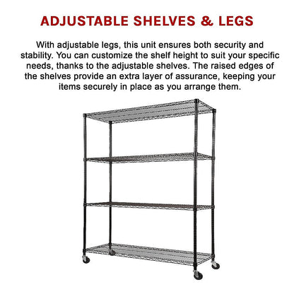 Modular Wire Storage Shelf 1500 x 450 x 1800mm Steel Shelving