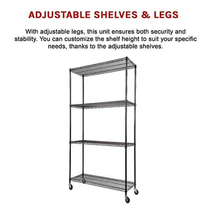 Modular Wire Storage Shelf 900 x 450 x 1800mm Steel Shelving