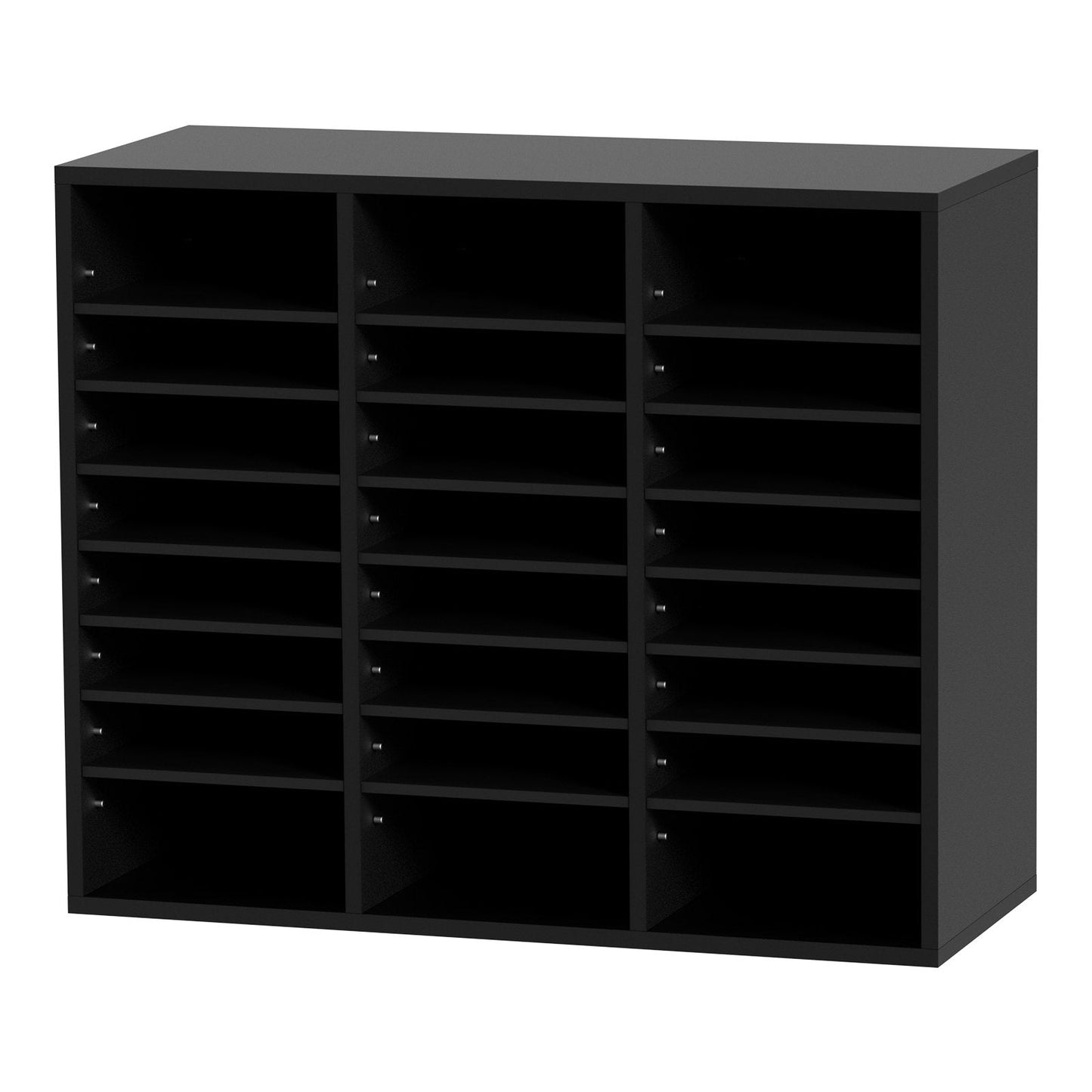 VEVOR Wood Literature Organizer Adjustable File Sorter 24 Compartments Black