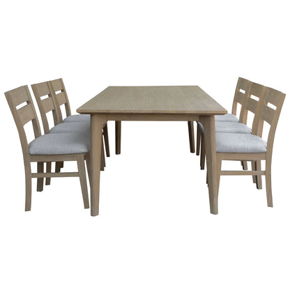 Larsen Wooden Table with 6 Chairs Dining Set
