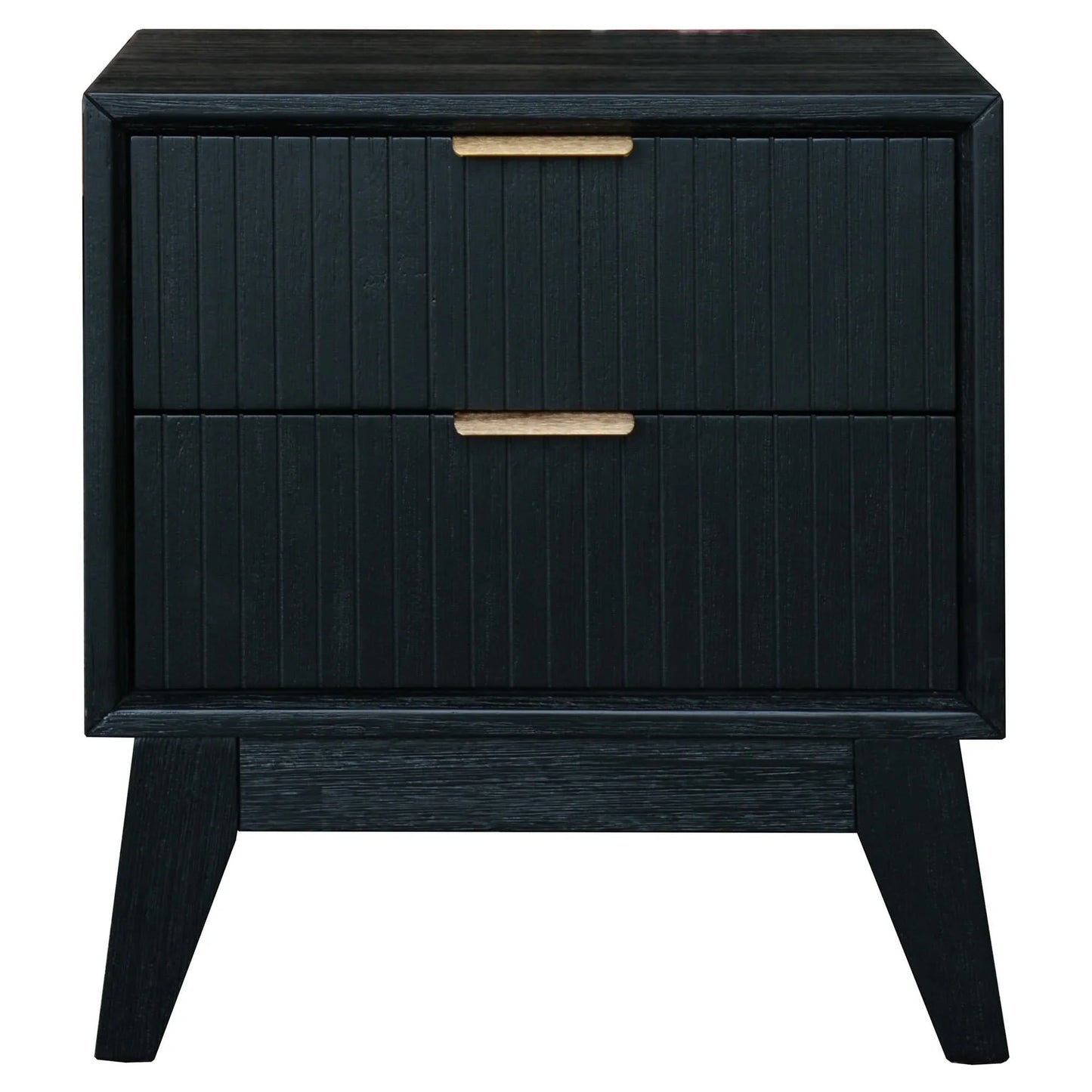 Ella Queen Bed with 1 Tallboy and 2 Bedside Tables Set - Black