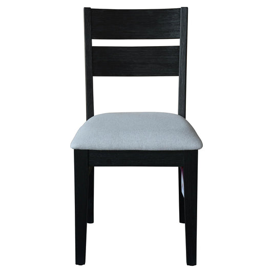 Ella Fabric Seat Dining Chair - Brushed Black