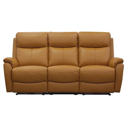 Enzo Leather Electric Recliner Lounge Set - Tangerine