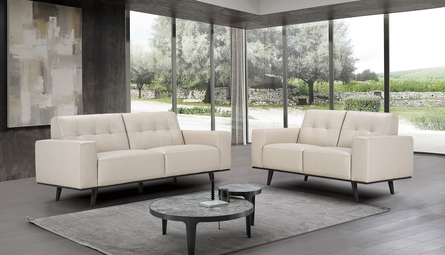 Carson 3+2 Seater Leather Sofa Set - Wheat