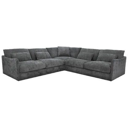 Loft Corner Modular Fabric Sofa Lounge - Licorice