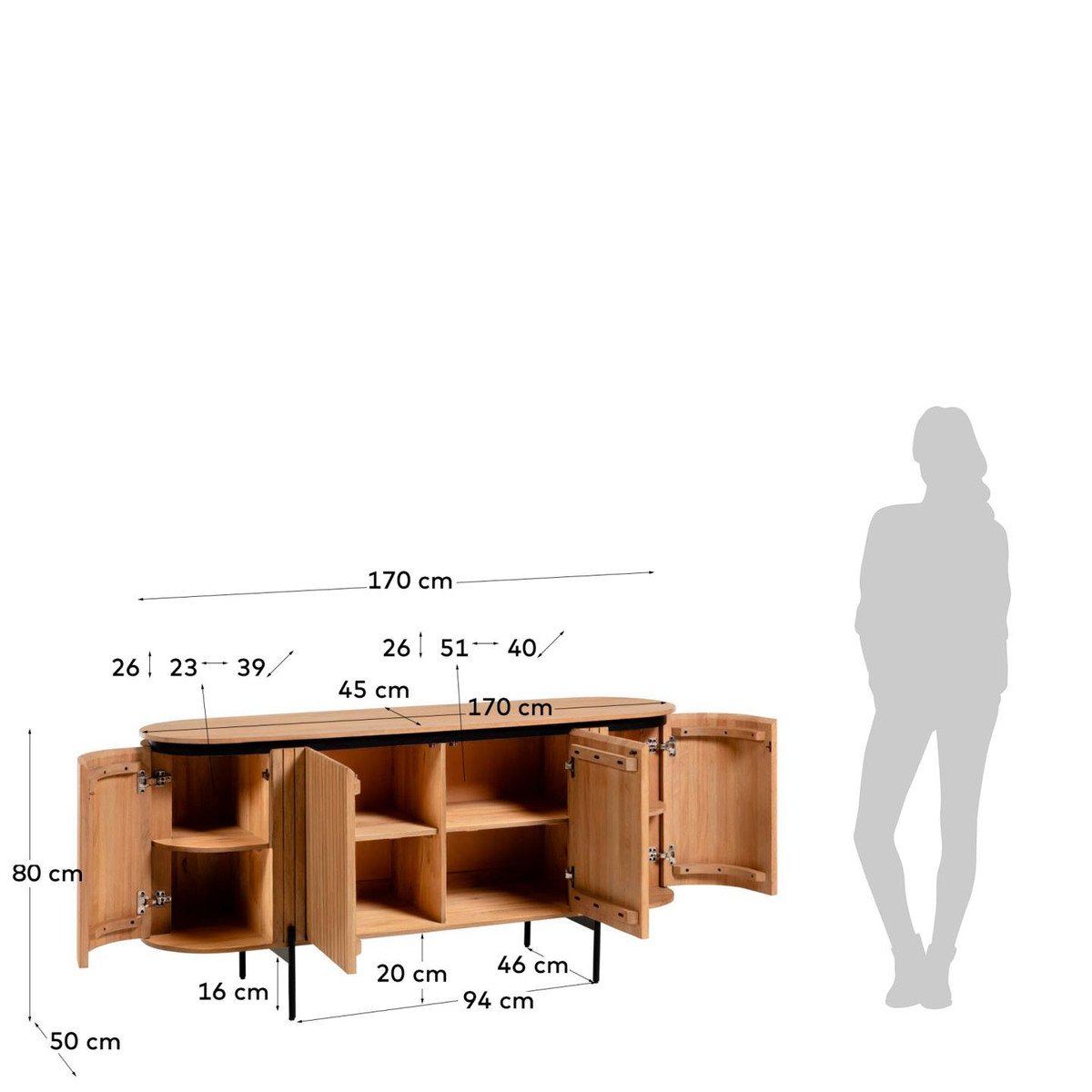 Vesna Timber Sideboard - Natural