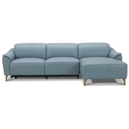 Darcy 2 Seater Leather Electric Recliner & RHF Chaise - Blue