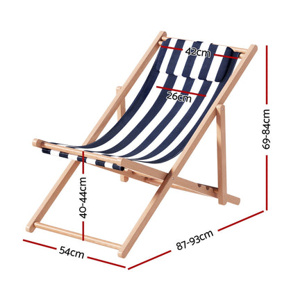 Gardeon Outdoor Furniture Sun Lounge Beach Chairs Deck Chair Folding Wooden Patio