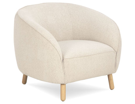 Willow Lounge Chair - Oak - Ivory Cream Fabric