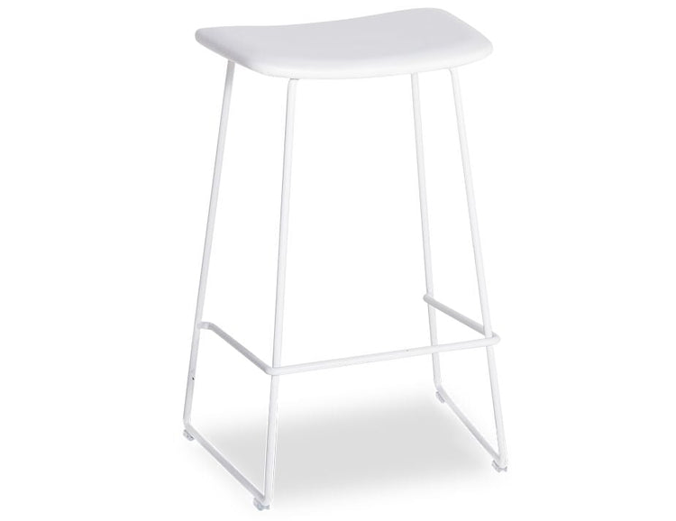Winnie Stool – Italian White Leather