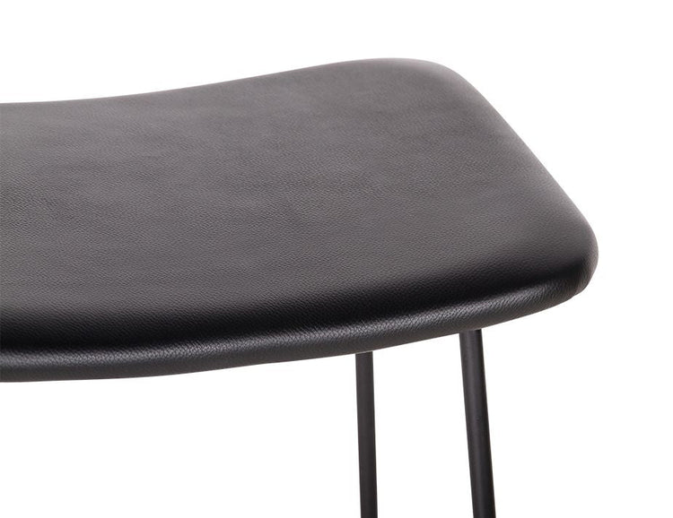 Winnie Stool - Italian Black Leather