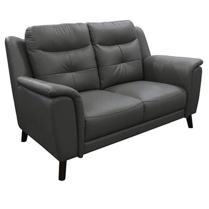 Reeves 2 Seater Leather Sofa - Gunmetal