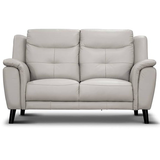 Reeves 2 Seater Leather Sofa - Silver