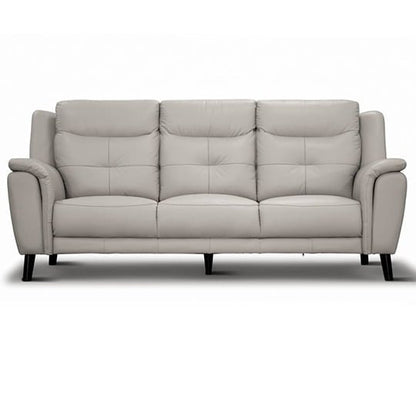 Reeves 3 Seater Leather Sofa - Silver