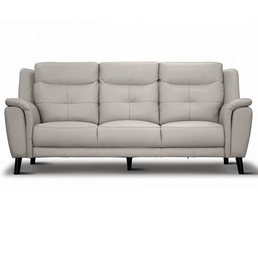 Reeves 3 Seater Leather Sofa - Silver