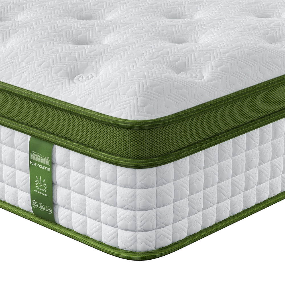 BedStory King Single Mattress 30cm Medium Firm Hybrid Mattress for Pressure Relief Motion Isolation