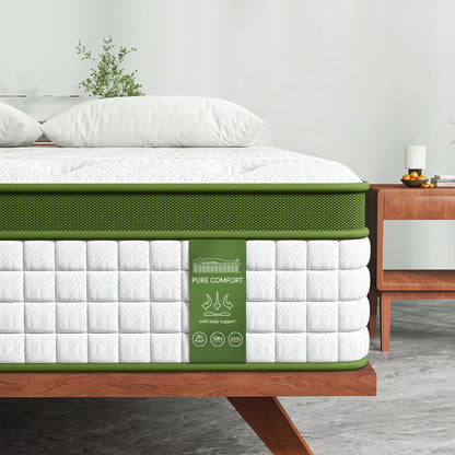 BedStory King Single Mattress 30cm Medium Firm Hybrid Mattress for Pressure Relief Motion Isolation